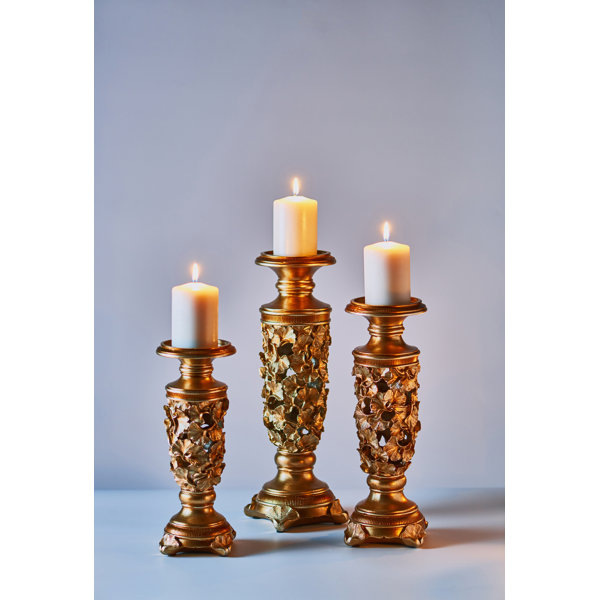 House of Hampton® 3 Piece Plastic Candlestick Set & Reviews Wayfair